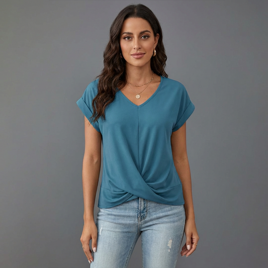 Karen | Women’s V-Neck Twist Front Top