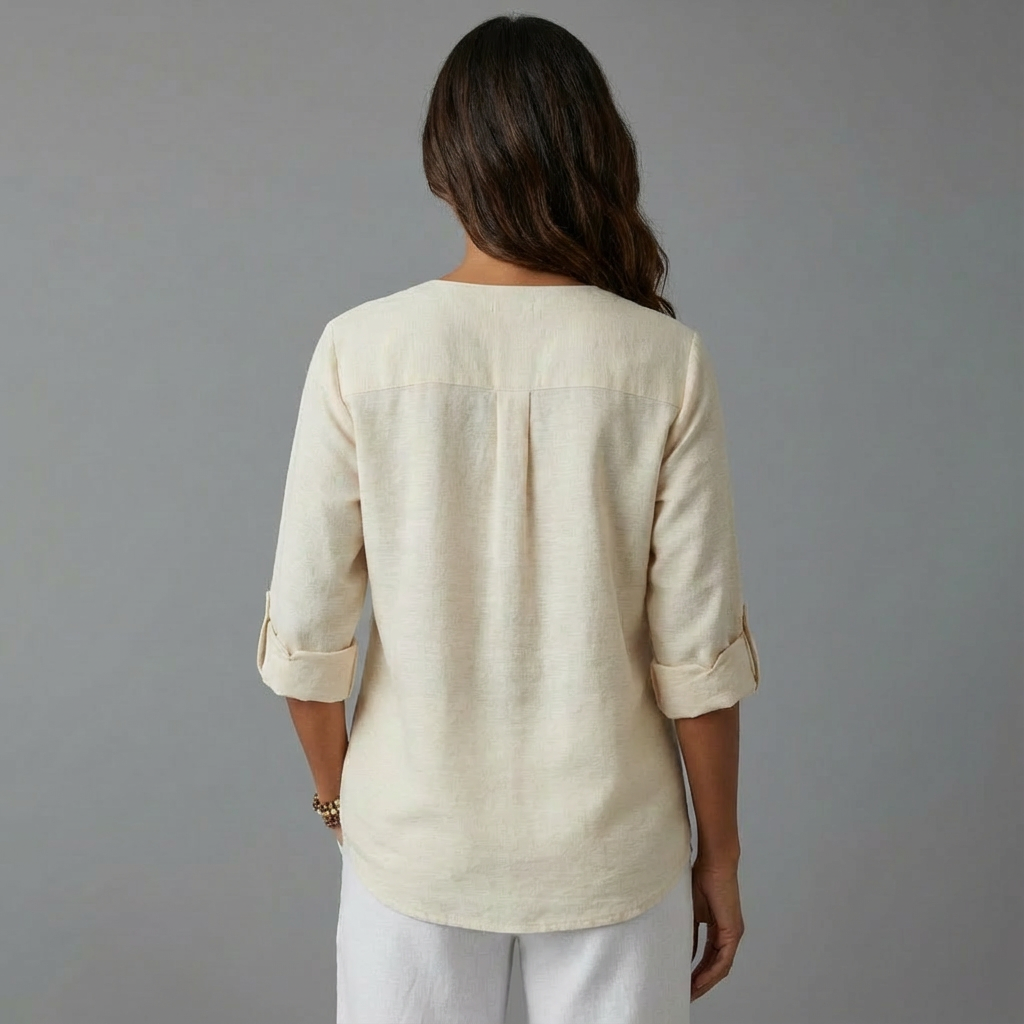 Angela | Women’s Casual V-Neck Button-Down Shirt